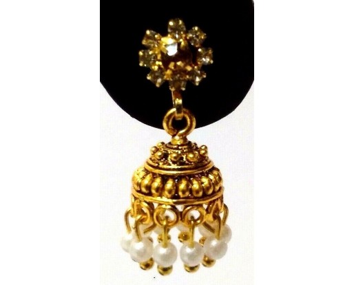 Golden Oxidized Earrings Ethnic Imitation Jewelry Drop Dangle Chandelier - EA56